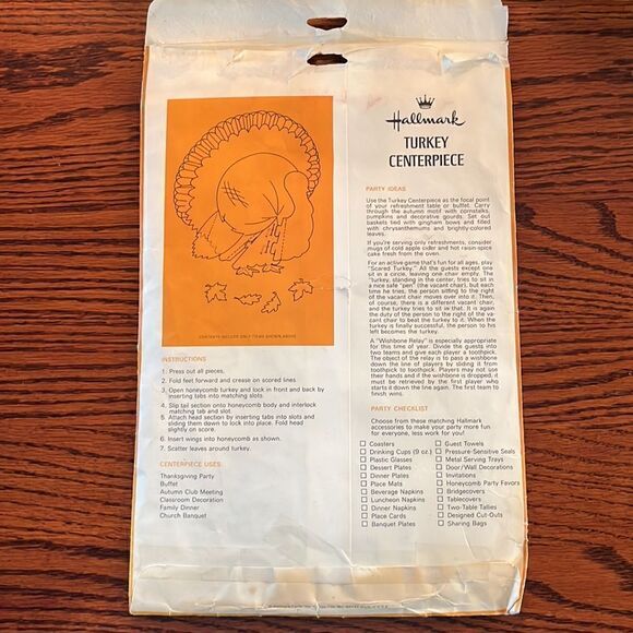 Vintage Hallmark honeycomb Thanksgiving turkey & Santa Christmas Card holder - Picture 3 of 11